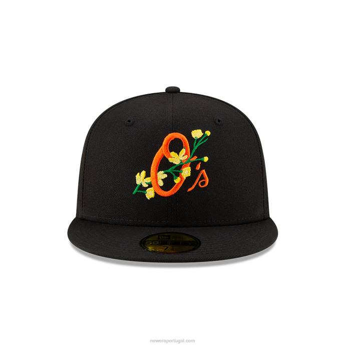 FFTN1079 New Era baltimore orioles boné lateral bloom black 59fifty