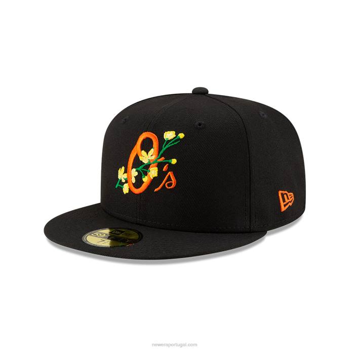 FFTN1079 New Era baltimore orioles boné lateral bloom black 59fifty