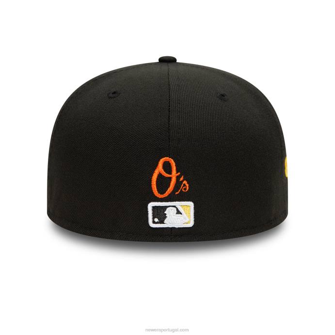 FFTN1079 New Era baltimore orioles boné lateral bloom black 59fifty