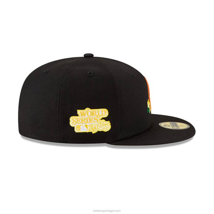 FFTN1079 New Era baltimore orioles boné lateral bloom black 59fifty