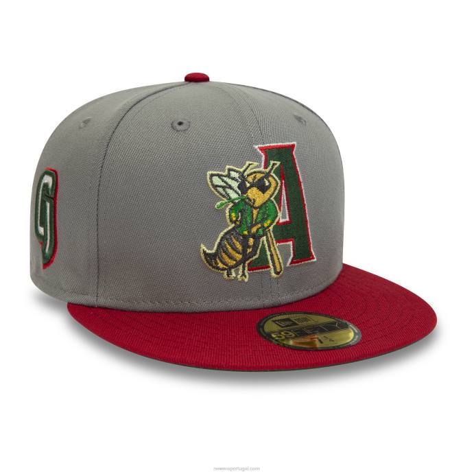 FFTN1081 New Era jaqueta verde augusta milb cinza boné 59fifty
