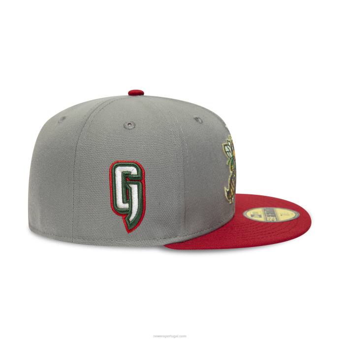 FFTN1081 New Era jaqueta verde augusta milb cinza boné 59fifty