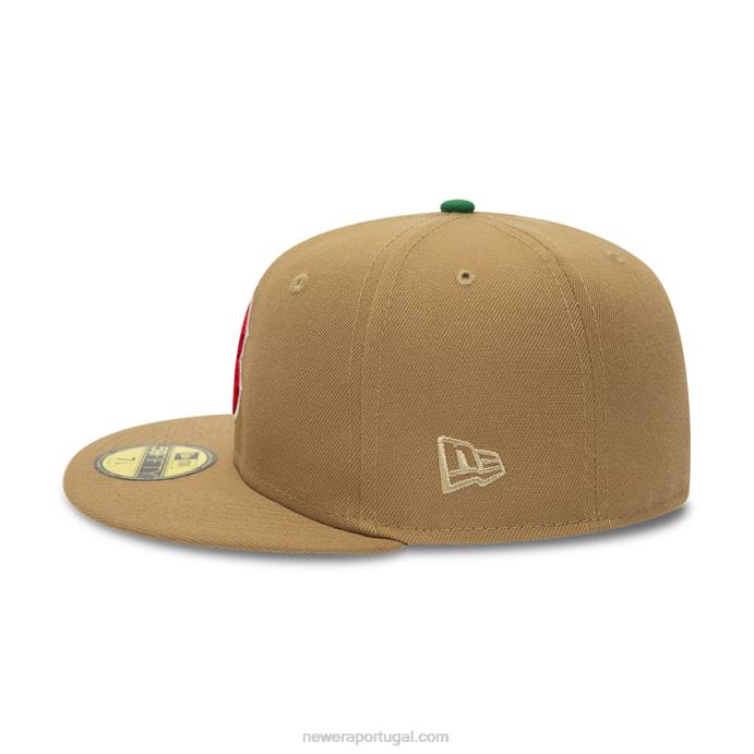 FFTN1083 New Era boton red sox camel 59fifty boné justo