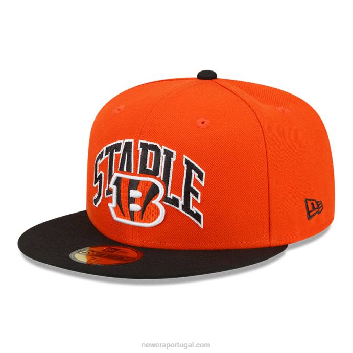 FFTN1084 New Era Boné Cincinnati Bengals X Grampeado Orange 59Fifty