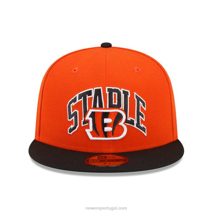 FFTN1084 New Era Boné Cincinnati Bengals X Grampeado Orange 59Fifty