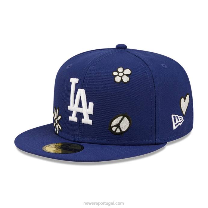FFTN1086 New Era la dodgers mlb luz solar pop azul escuro boné 59fifty