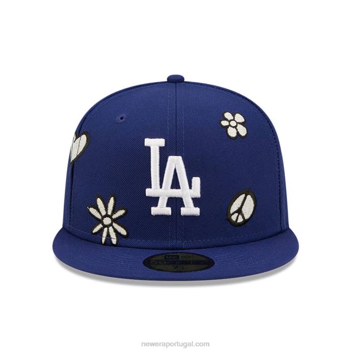 FFTN1086 New Era la dodgers mlb luz solar pop azul escuro boné 59fifty