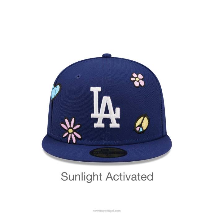 FFTN1086 New Era la dodgers mlb luz solar pop azul escuro boné 59fifty