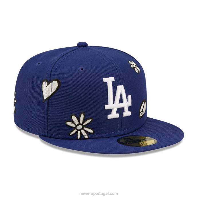 FFTN1086 New Era la dodgers mlb luz solar pop azul escuro boné 59fifty