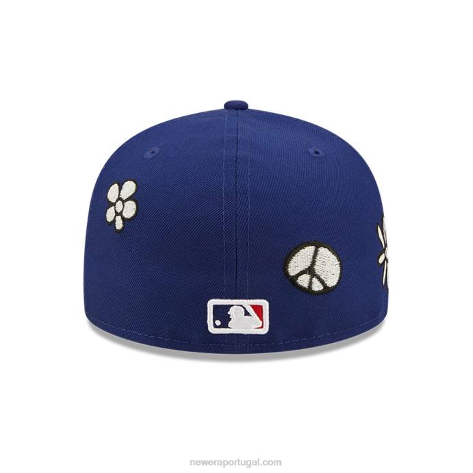 FFTN1086 New Era la dodgers mlb luz solar pop azul escuro boné 59fifty