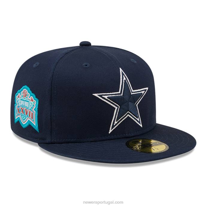 FFTN1087 New Era boné ajustado azul marinho 59fifty com patch lateral dallas cowboys