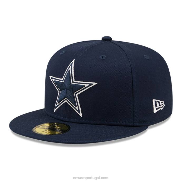 FFTN1087 New Era boné ajustado azul marinho 59fifty com patch lateral dallas cowboys