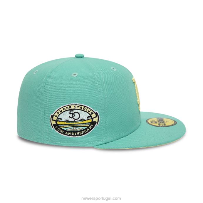 FFTN1088 New Era boné la dodgers pastel turquesa 59fifty