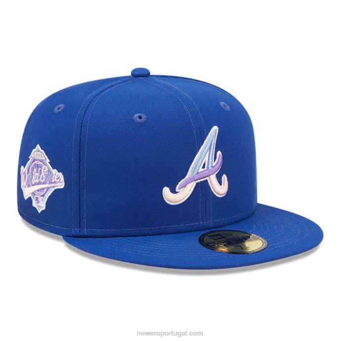 FFTN1089 New Era boné ajustado azul 59fifty atlanta braves mlb nightbreak team