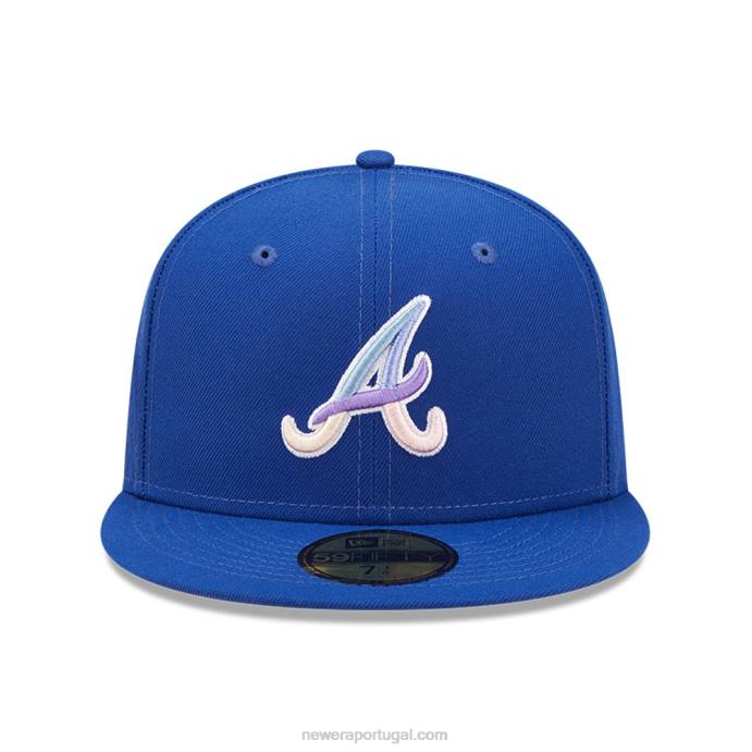 FFTN1089 New Era boné ajustado azul 59fifty atlanta braves mlb nightbreak team