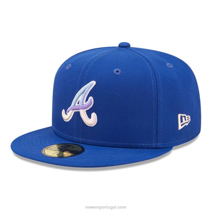 FFTN1089 New Era boné ajustado azul 59fifty atlanta braves mlb nightbreak team