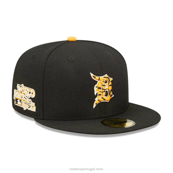 FFTN1091 New Era boné justo Detroit Tigers Tiger Fill Black 59Fifty