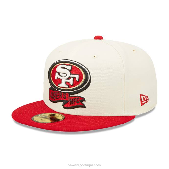 FFTN1092 New Era boné san francisco 49ers nfl sideline 2022 branco 59fifty