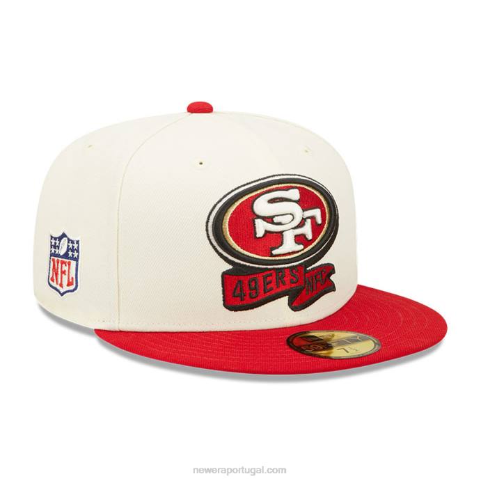 FFTN1092 New Era boné san francisco 49ers nfl sideline 2022 branco 59fifty