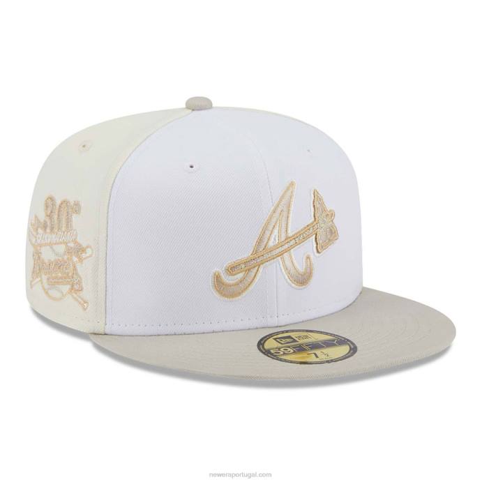 FFTN1099 New Era Boné ajustado do Atlanta Braves Anniversary bege claro 59fifty