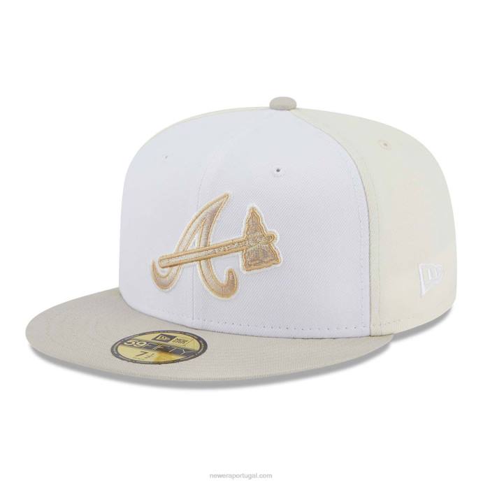 FFTN1099 New Era Boné ajustado do Atlanta Braves Anniversary bege claro 59fifty