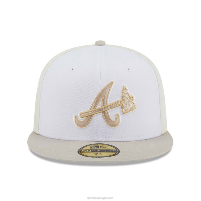FFTN1099 New Era Boné ajustado do Atlanta Braves Anniversary bege claro 59fifty