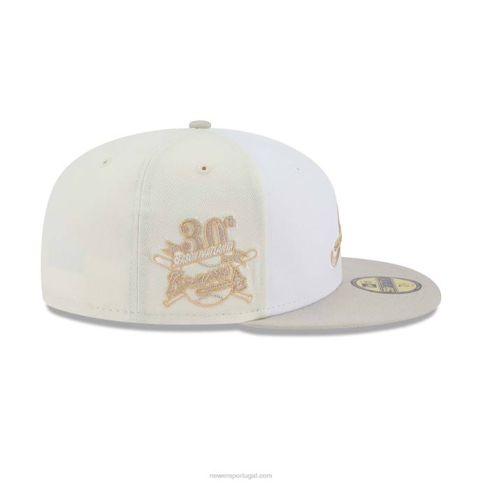 FFTN1099 New Era Boné ajustado do Atlanta Braves Anniversary bege claro 59fifty