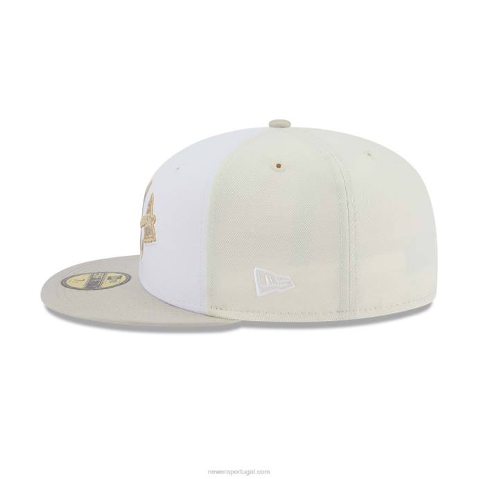 FFTN1099 New Era Boné ajustado do Atlanta Braves Anniversary bege claro 59fifty