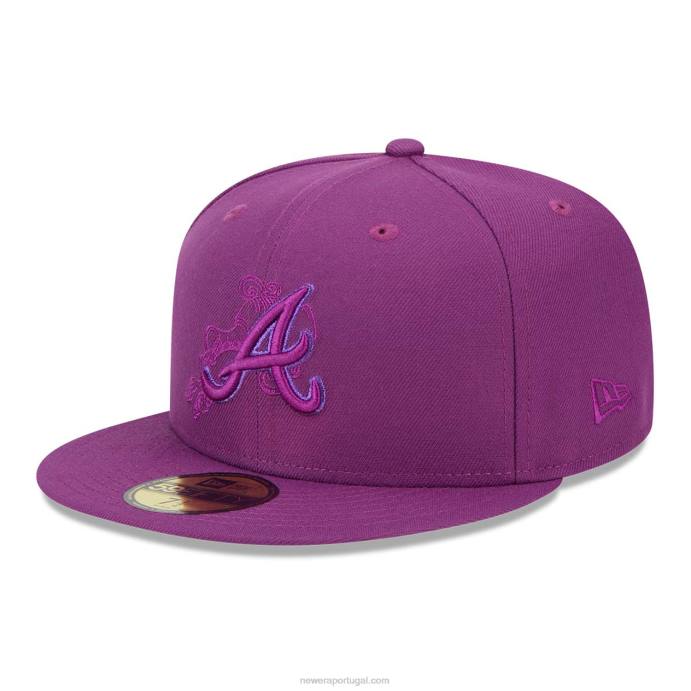 FFTN1100 New Era Boné Atlanta Braves Zodiac Purple 59Fifty