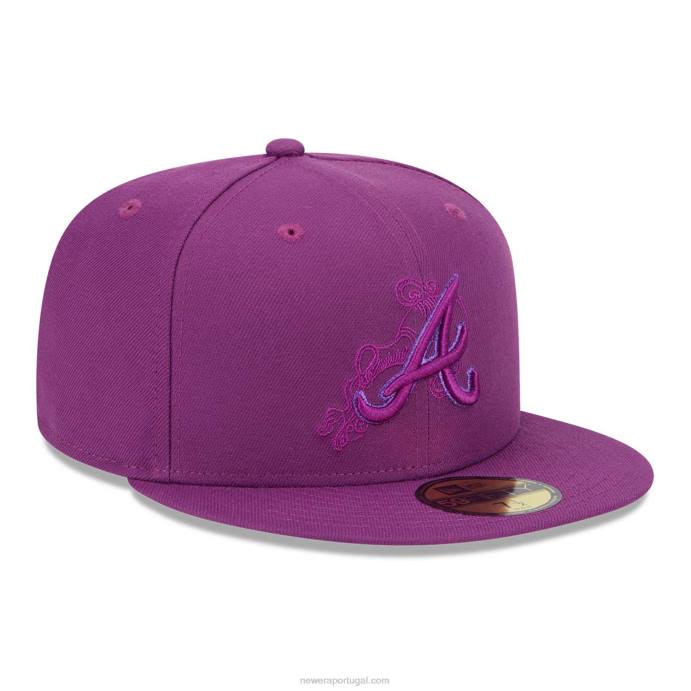 FFTN1100 New Era Boné Atlanta Braves Zodiac Purple 59Fifty