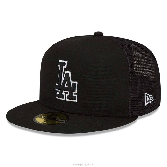 FFTN1103 New Era la dodgers mlb prática de rebatidas boné preto 59fifty