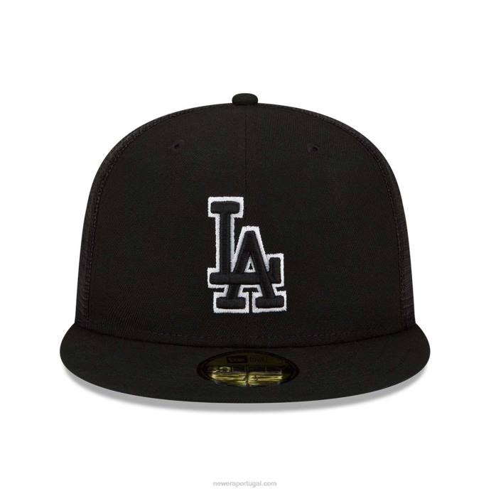 FFTN1103 New Era la dodgers mlb prática de rebatidas boné preto 59fifty