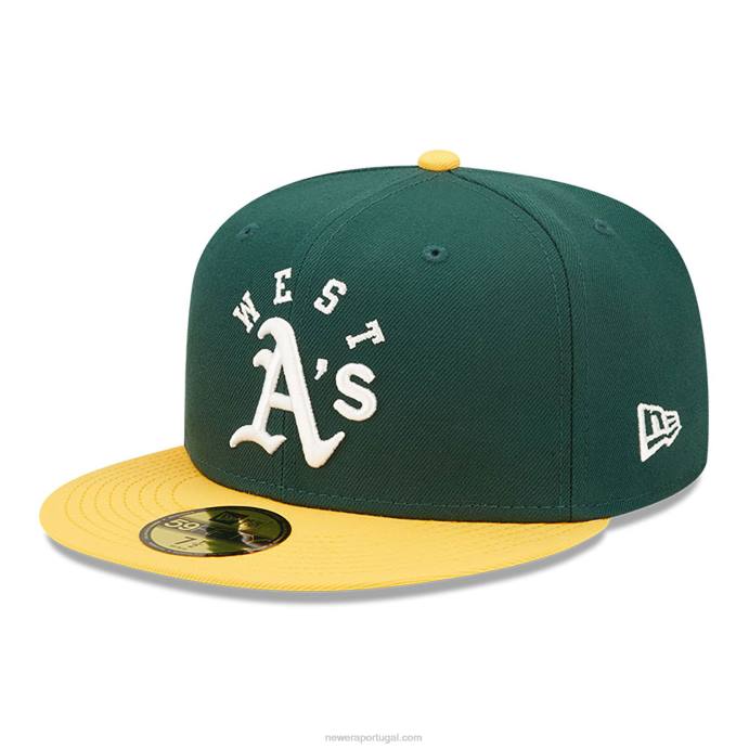 FFTN1105 New Era Boné Oakland Athletics Team League Verde 59Fifty