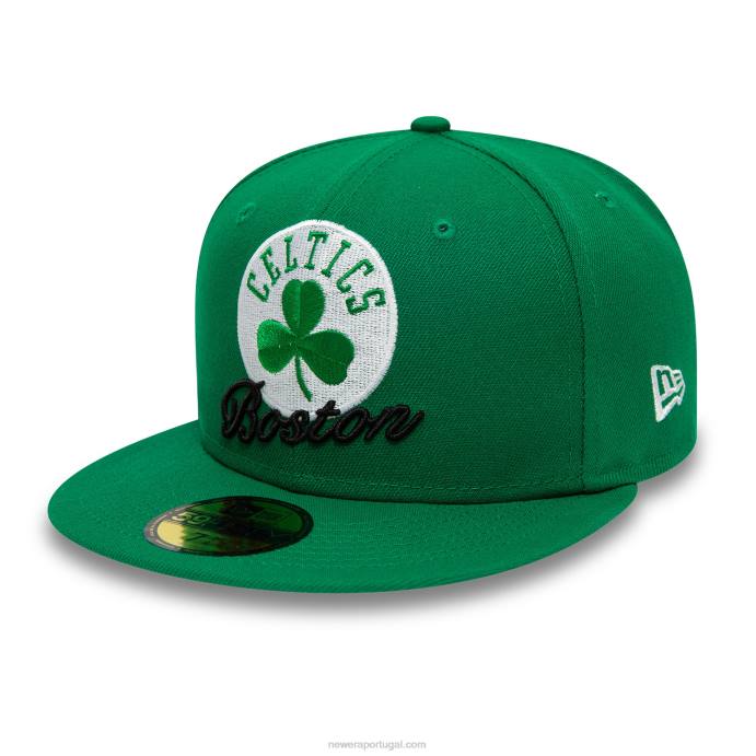 FFTN1106 New Era boton celtics dual logo verde 59fifty boné ajustado