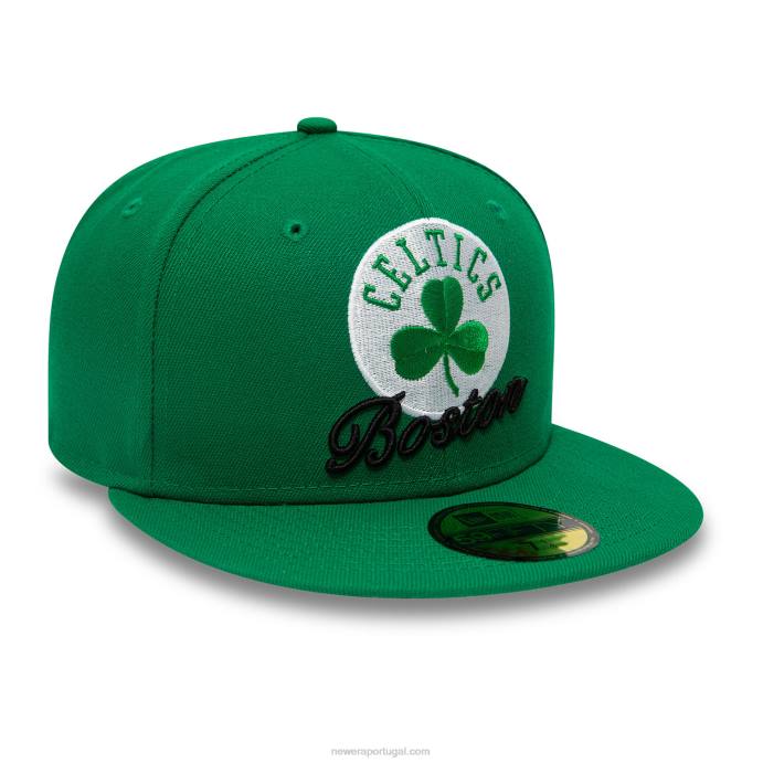 FFTN1106 New Era boton celtics dual logo verde 59fifty boné ajustado