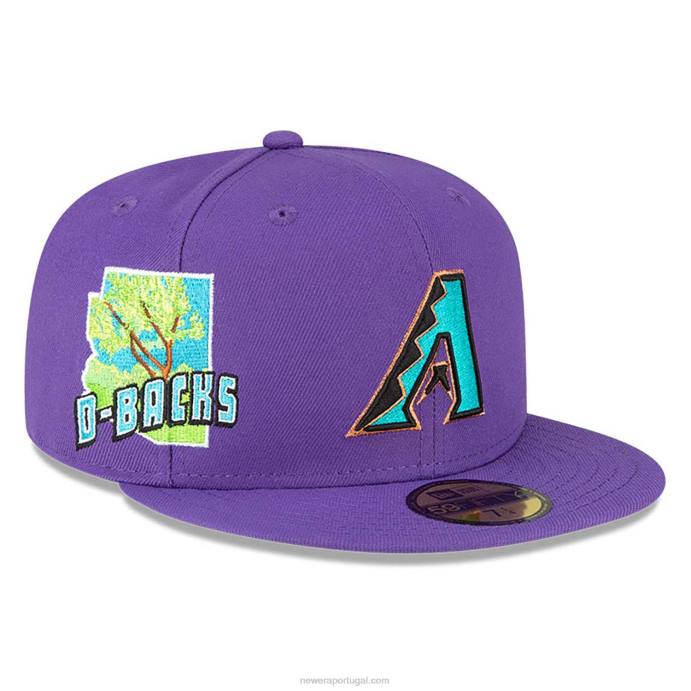 FFTN1108 New Era boné justo arizona diamondbacks stateview roxo 59fifty