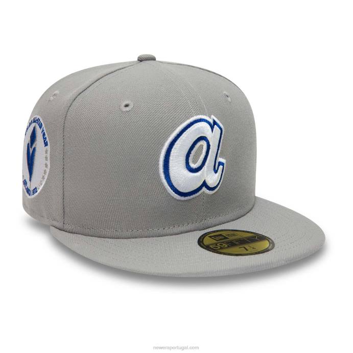 FFTN1110 New Era Boné Atlanta Braves Grey Basics 59Fifty
