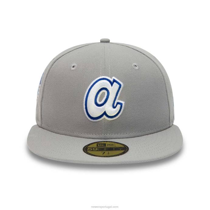 FFTN1110 New Era Boné Atlanta Braves Grey Basics 59Fifty