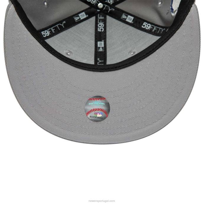FFTN1110 New Era Boné Atlanta Braves Grey Basics 59Fifty