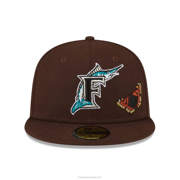 FFTN1112 New Era boné florida marlins feltro x mlb marrom 59fifty