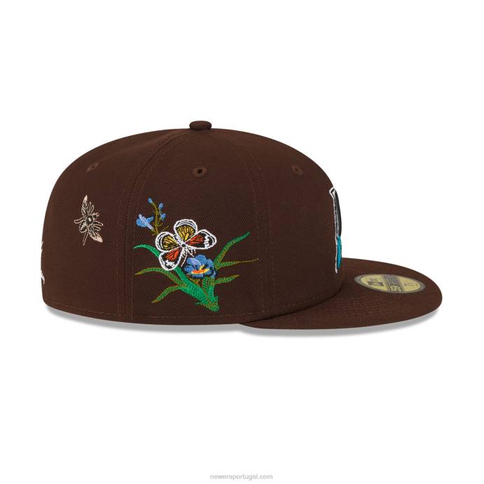 FFTN1112 New Era boné florida marlins feltro x mlb marrom 59fifty