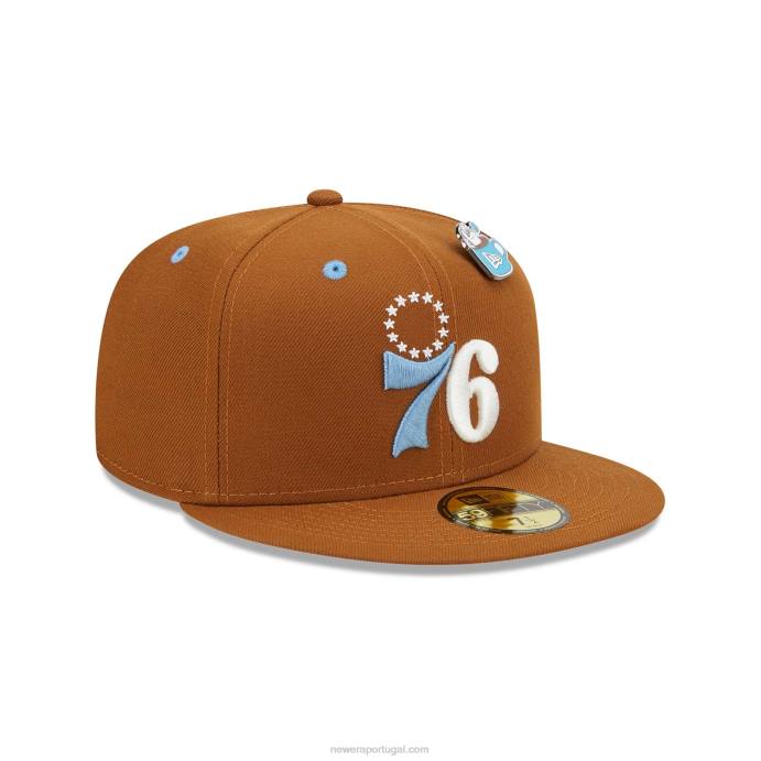 FFTN1114 New Era Boné philadelphia 76ers chocolate quente 59fifty