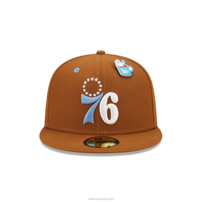 FFTN1114 New Era Boné philadelphia 76ers chocolate quente 59fifty