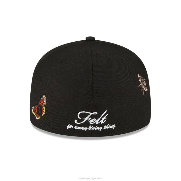 FFTN1115 New Era boné miami heat felt x nba preto 59fifty