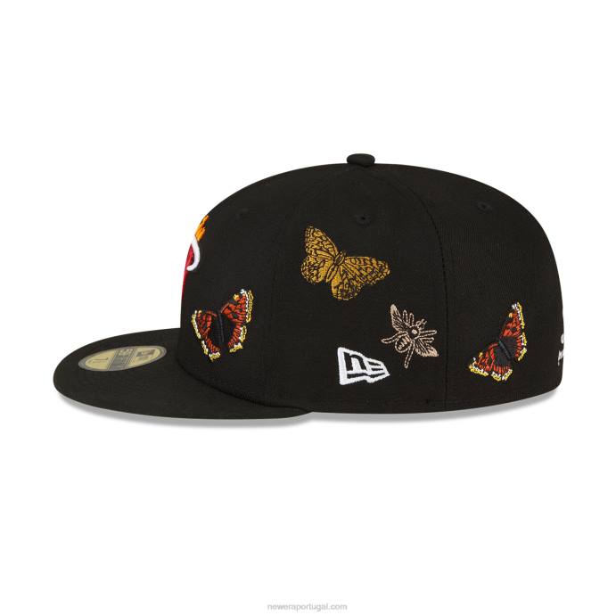 FFTN1115 New Era boné miami heat felt x nba preto 59fifty