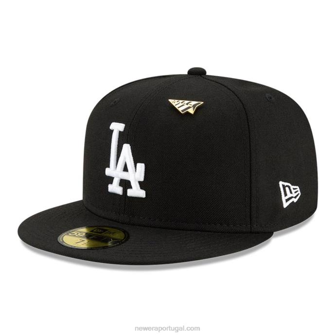 FFTN1117 New Era la dodgers paper planes x mlb boné preto 59fifty