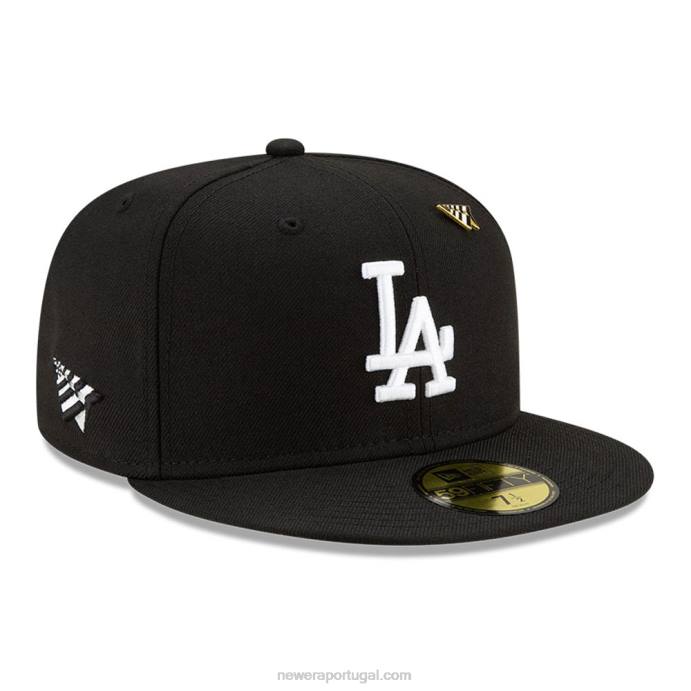 FFTN1117 New Era la dodgers paper planes x mlb boné preto 59fifty