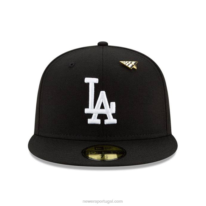 FFTN1117 New Era la dodgers paper planes x mlb boné preto 59fifty