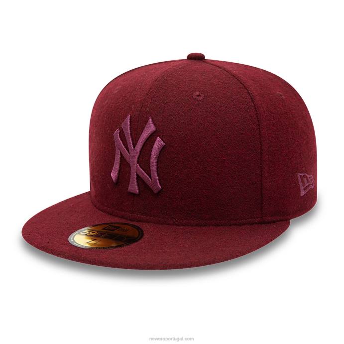 FFTN1118 New Era Boné New York Yankees Melton Roxo Escuro 59Fifty