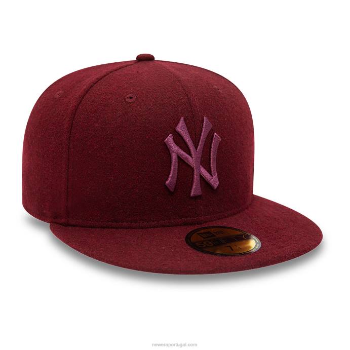 FFTN1118 New Era Boné New York Yankees Melton Roxo Escuro 59Fifty